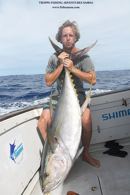ANGLER: Jackson SPECIES: Yellowfin Tuna LURE: JB Lures, 6.5" Micro Dingo.